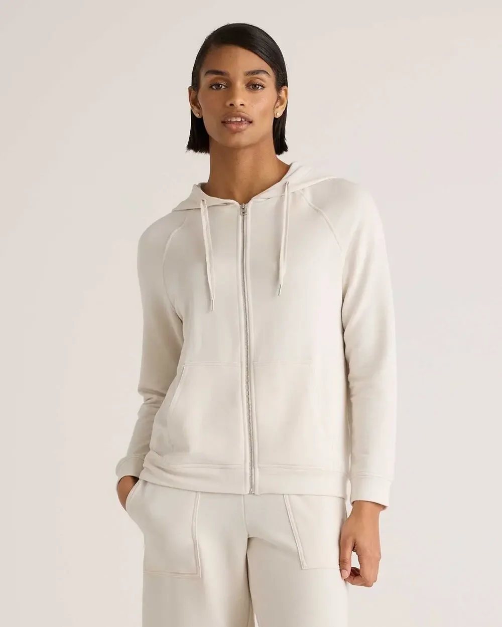 Quince Performance Full Zip Jacket Ivory Cream Size Medium